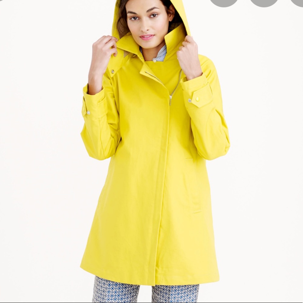 J. Crew Swing Yellow Trench Rain Jacket Coat